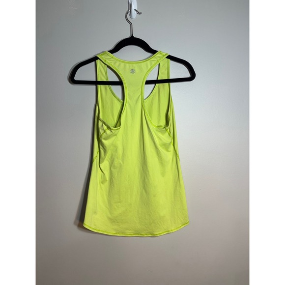 Athleta Neon Yellow Racerback Tank Top Athletic Workout Gym Sportswear Size S - Picture 2 of 4